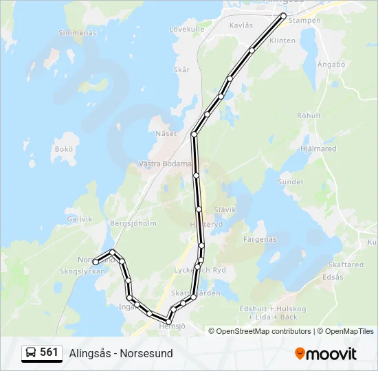 561 Bus Line Map