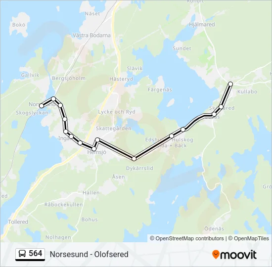 564 Bus Line Map