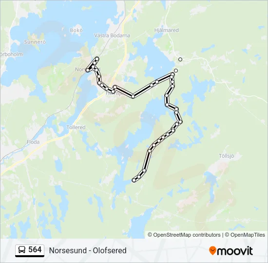 564 Bus Line Map