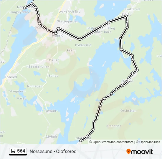 564 Bus Line Map