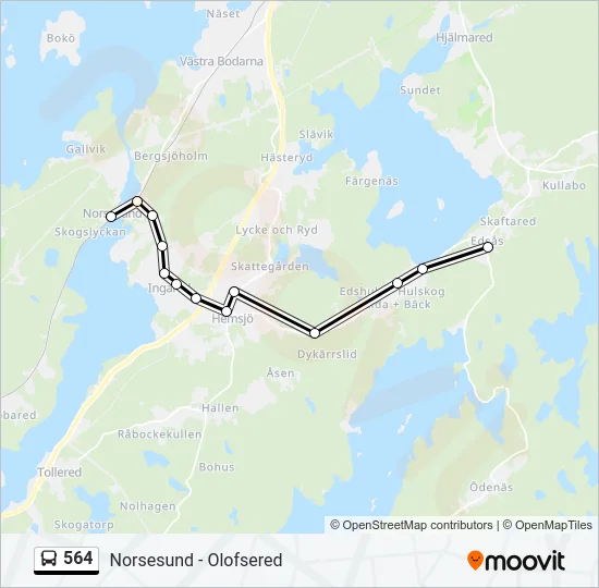 564 Bus Line Map