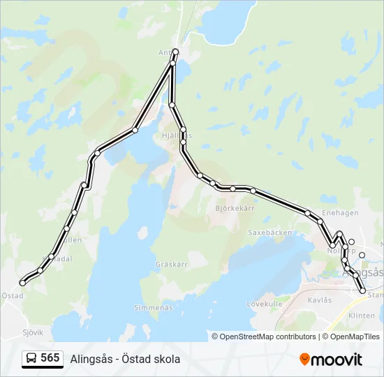 565 Bus Line Map