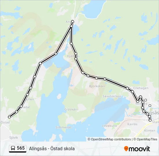 565 Bus Line Map