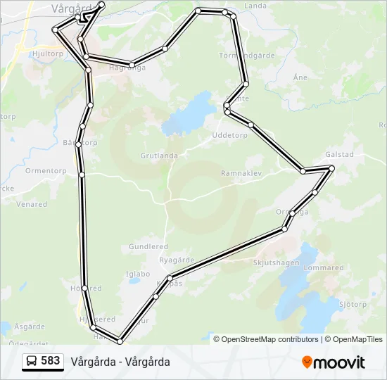 583 Bus Line Map