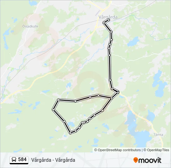 584 Bus Line Map