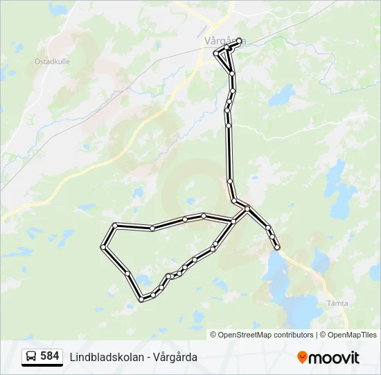 584 Bus Line Map