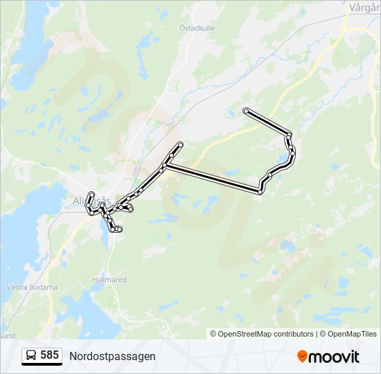 585 bus Line Map