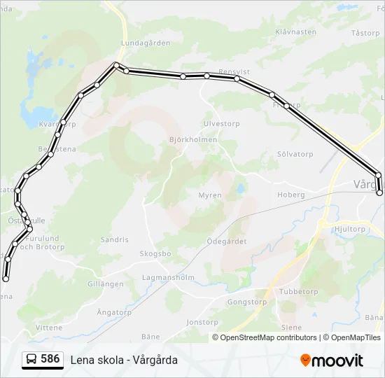 586 Bus Line Map