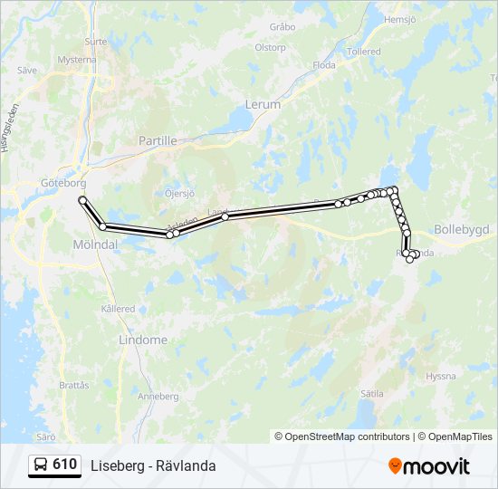 610 Route: Schedules, Stops & Maps - Liseberg Station (Updated)