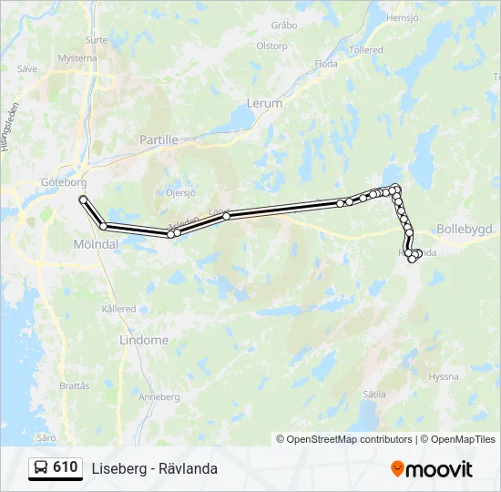 610 Bus Line Map