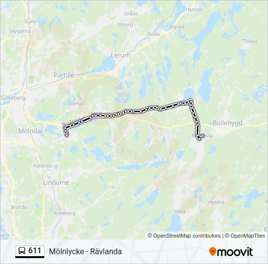611 Bus Line Map