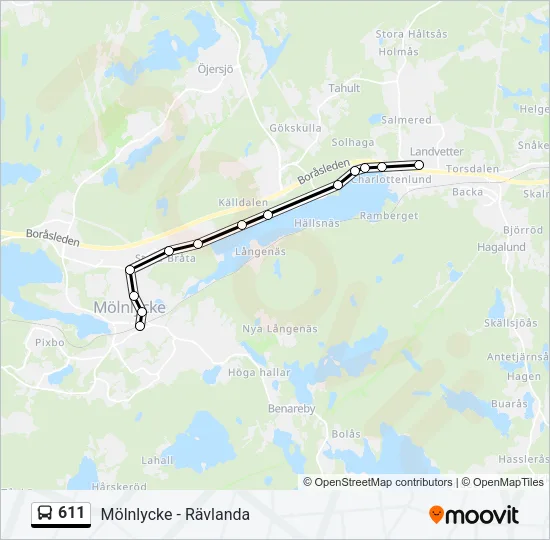 611 Bus Line Map