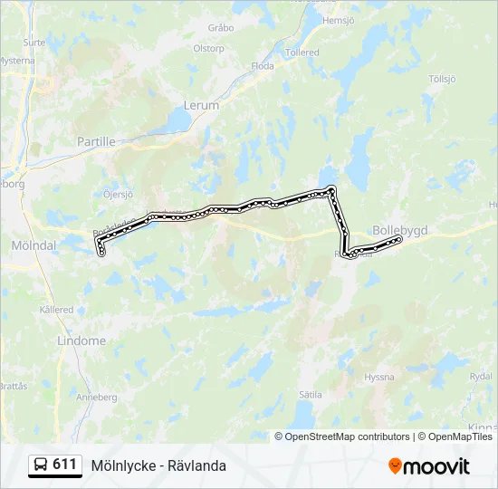 611 Bus Line Map