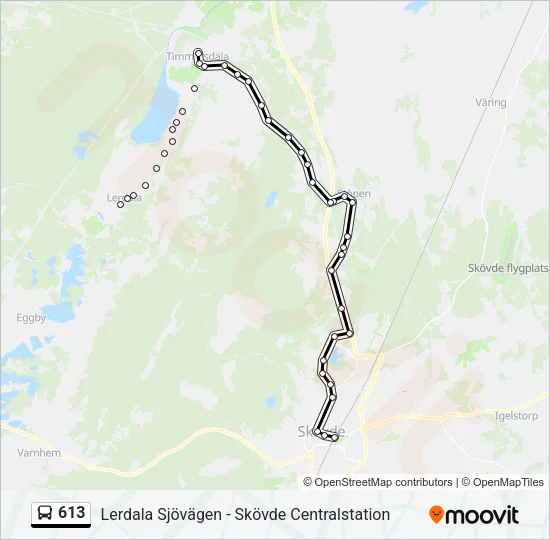 613 Bus Line Map