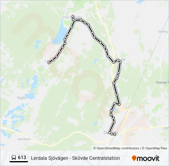 613 Bus Line Map
