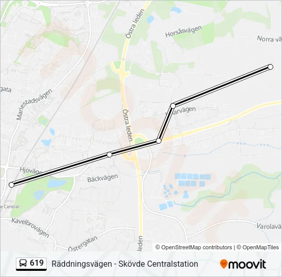 619 Bus Line Map