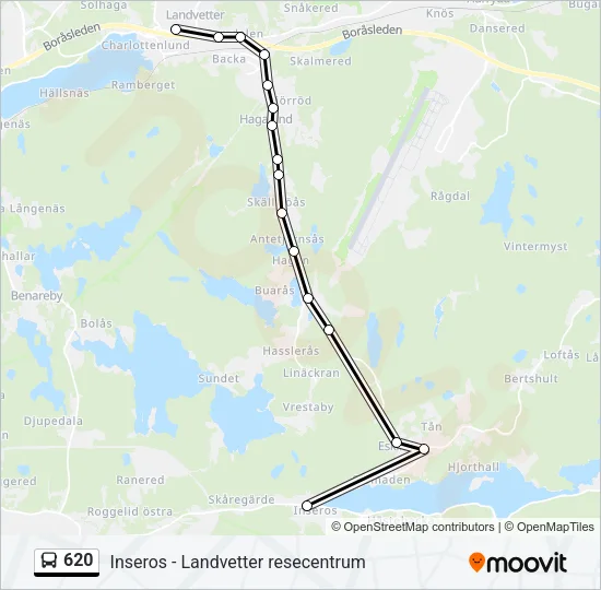 620 Bus Line Map