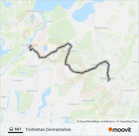 661 Bus Line Map