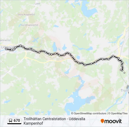670 Bus Line Map