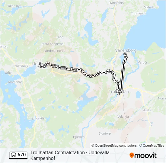 670 Bus Line Map