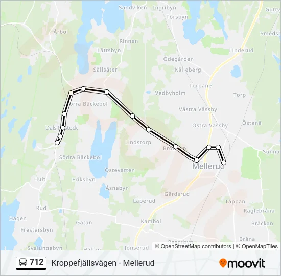 712 Bus Line Map