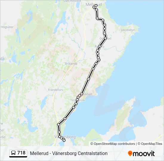 718 Bus Line Map