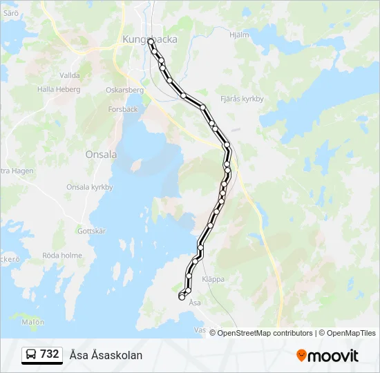 732 Bus Line Map