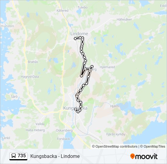 735 bus Line Map