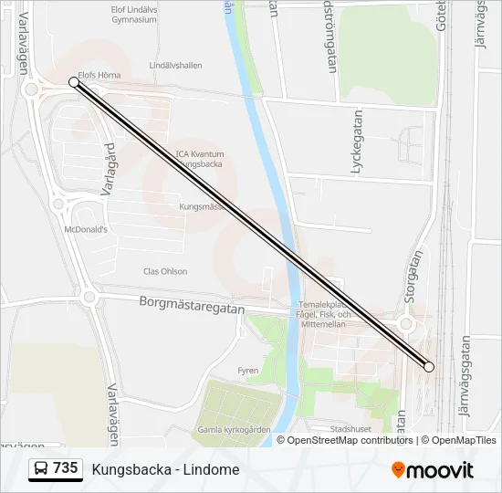 735 Bus Line Map