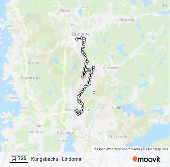 735 bus Line Map