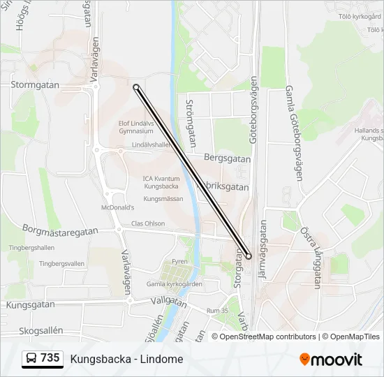 735 Bus Line Map