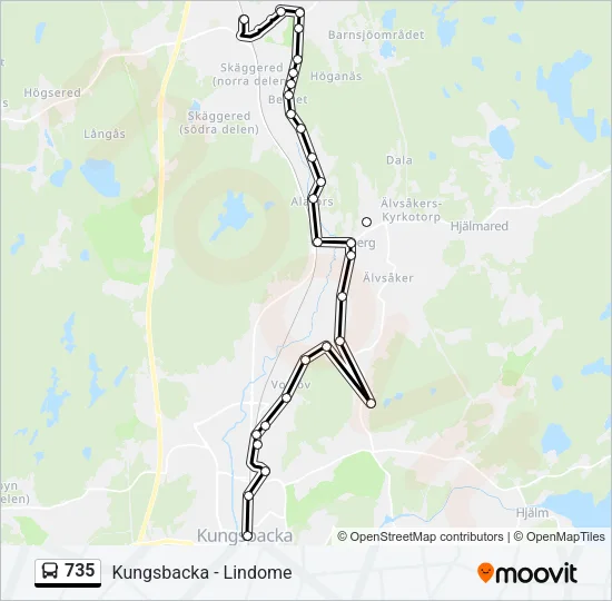 735 Bus Line Map