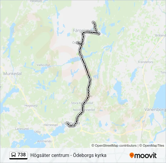 738 Bus Line Map