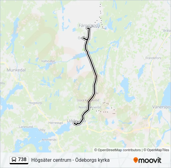 738 Bus Line Map