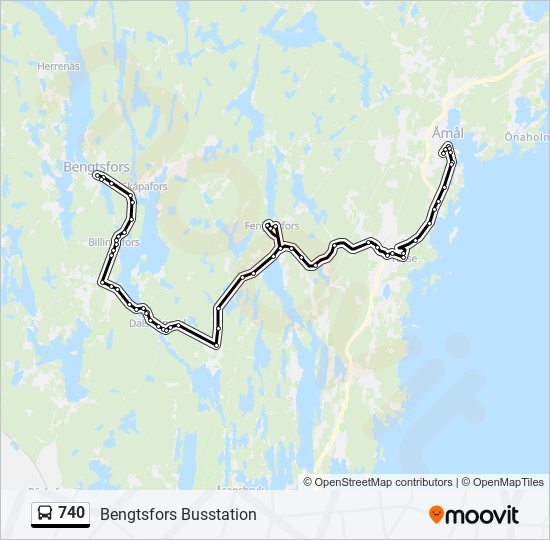 740 bus Line Map