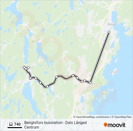 740 Bus Line Map