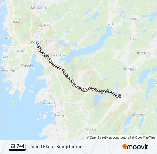 744 bus Line Map