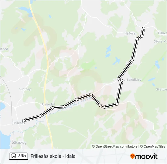 745 Bus Line Map