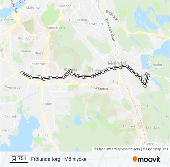751 Bus Line Map