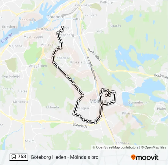 753 Bus Line Map