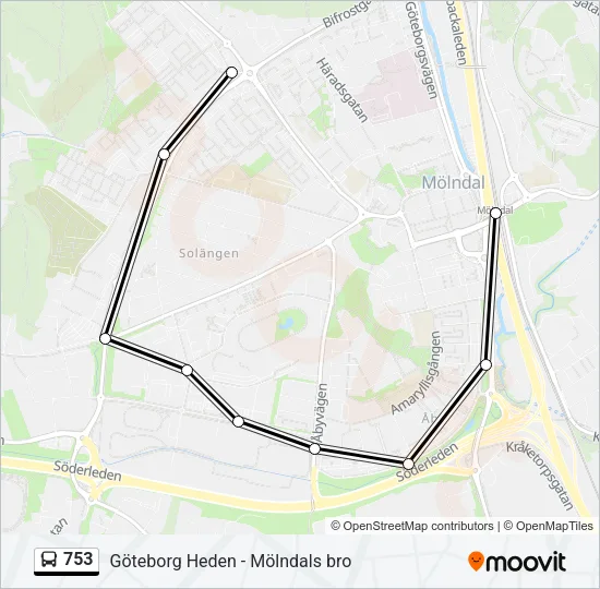 753 Bus Line Map