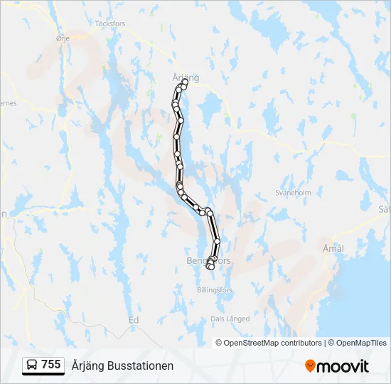 755 Bus Line Map