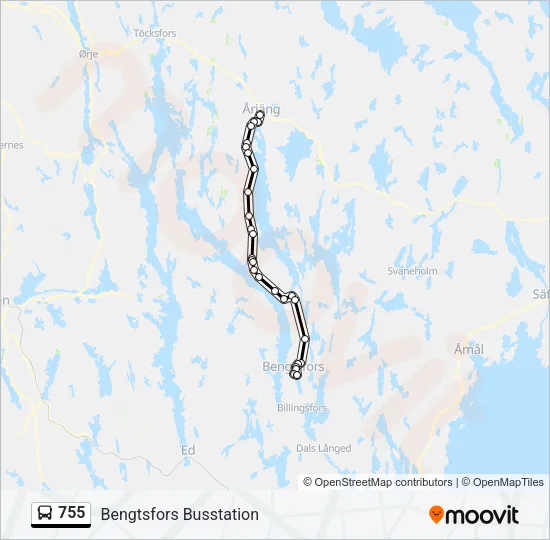 755 Bus Line Map