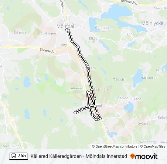 755 Bus Line Map
