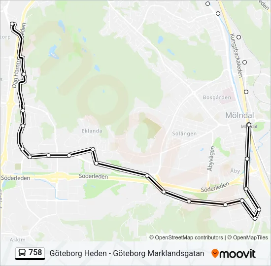 758 Bus Line Map