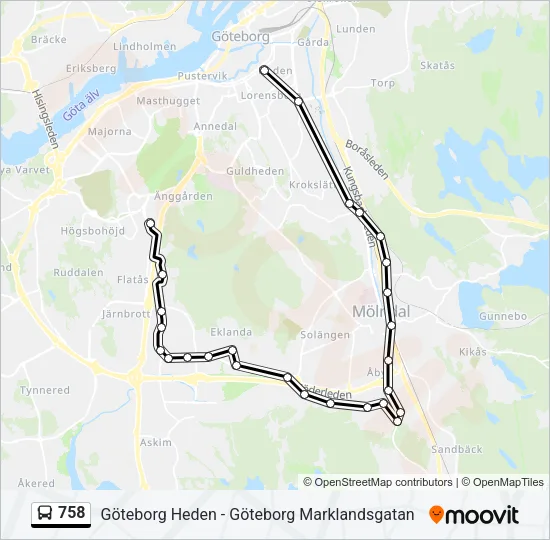 758 Bus Line Map