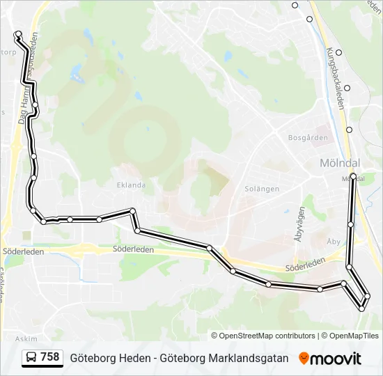 758 Bus Line Map