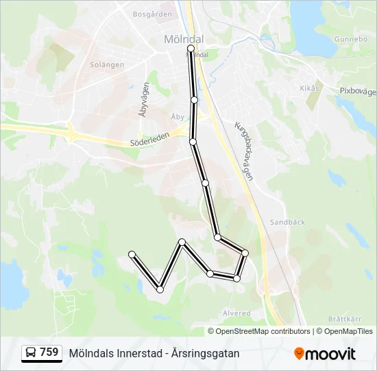 759 Bus Line Map