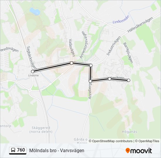 760 bus Line Map