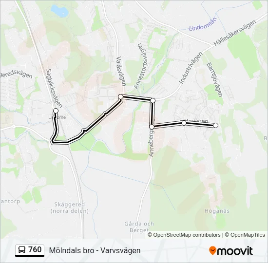 760 Bus Line Map